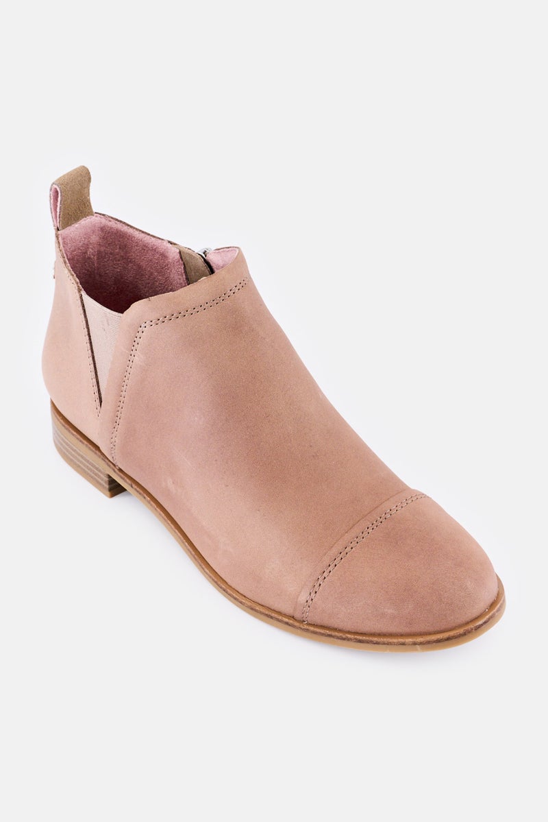 TOMS Women Reese Zipper Clouse Ankle Boots, Light Brown - Image 1